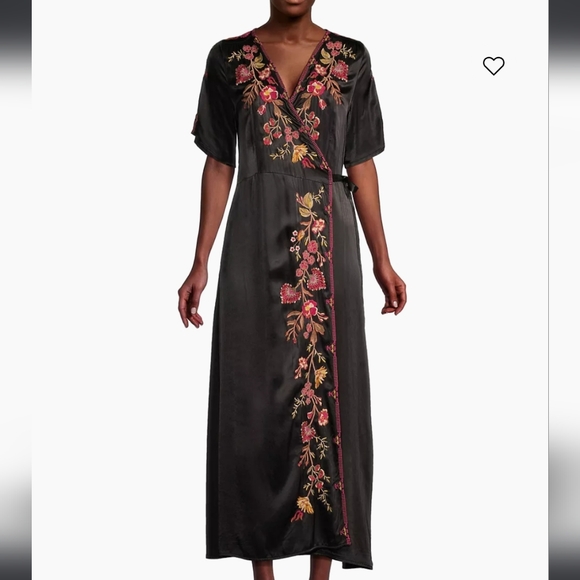 Lilith Embroidered Wrap Midi-Dress - Picture 2 of 16